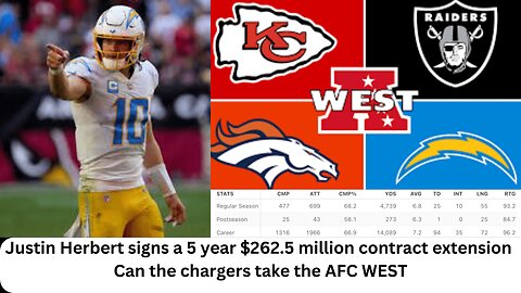 Justin Herbert signs a 5 year $262.5 million contract extension | Can the chargers take the AFC WEST
