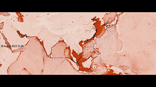 world shipping routes by ants on lilypads