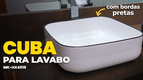 Cuba com Borda Preta para Banheiro e Lavabo - MK-HX4018 - Lenharo Mega Store
