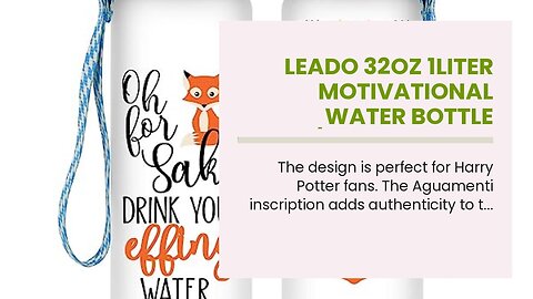 LEADO 32oz 1Liter Motivational Water Bottle wTime Marker - Aguamenti, HP Merchandise - Funny F...