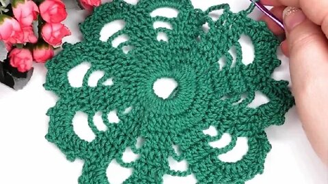 How to crochet doily simple short tutorial