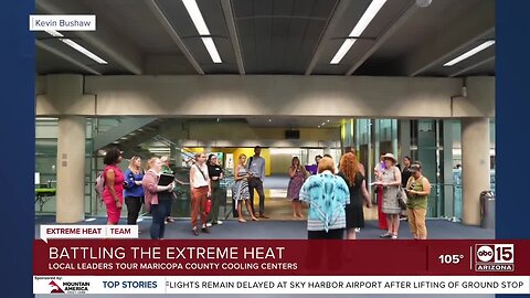 Community leaders tour cooling centers to help combat excessive heat