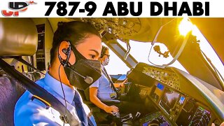 ETIHAD Boeing 787 Abu Dhabi🇦🇪 Sunset Landing + Pilot Presentations