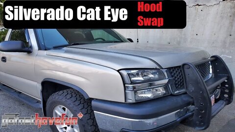 Cat Eye Silverado Hood Swap (2006 Power Dome HD Hood Install) | AnthonyJ350