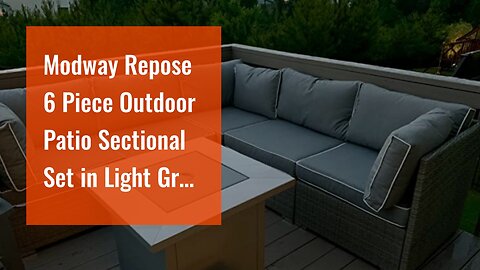 Modway Repose 6 Piece Outdoor Patio Sectional Set in Light Gray Gray