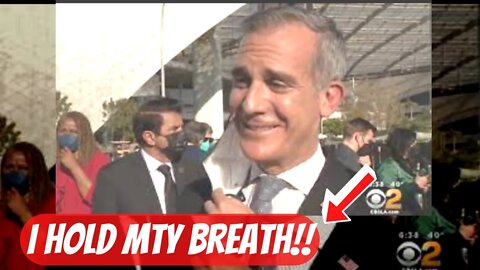 LA Mayor Eric Garcetti: “I was holding my breath” for photos. #EricGarcetti #LA #LAMayor