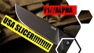 TEKTO F1 ALPHA FOLDING KNIFE BLACK G10/CARBON FIBER HANDLE D2 PLAIN BLACK BLADE