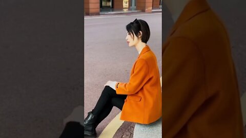 Short Haired Chinese Girl With Style and Grace