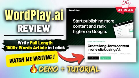 Wordplay Ai Review & Tutorial | Write 1500+ Words Full Article in 1 Click