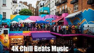 Chill Beats Music - Electronic Belleair Bluffs | (AI) Audio Reactive Shoreditch Street | Reflections