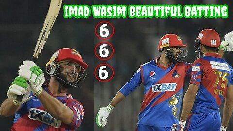 Imad Wasim batting in Pakistan Super League