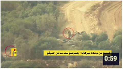🇱🇧🇮🇱 Hezbollah target another Merkava Mk.4 tank on the Lebanese border