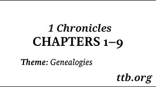 1 Chronicles Chapter 1-9 (Bible Study)