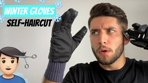 Winter Gloves Self-Haircut CHALLENGE 🧊❄️