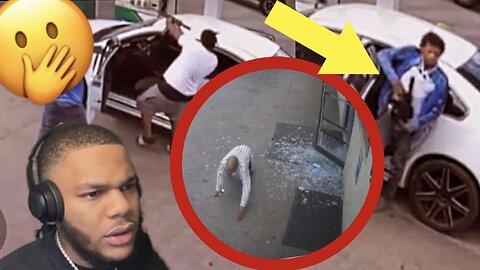 HE GOT SHOT AFTER OPPS PULLED UP TO THE GAS STATION!😳( REACTION )