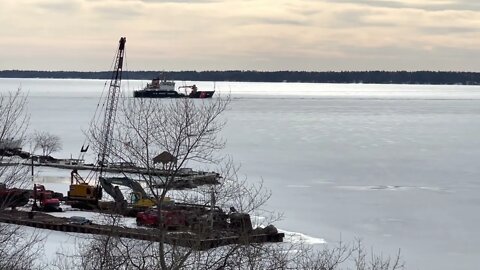 USCG Hollyhock ice breaking operations.