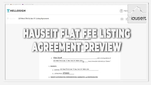 Hauseit Flat Fee Listing Agreement Preview