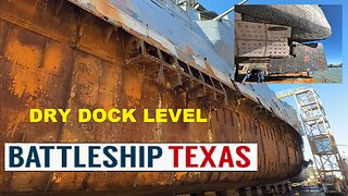 Battleship Texas USS Texas Ground Level 365 Degree Dry Dock footage