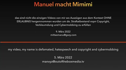 SKANDAL - MANUEL MITTAS macht mimimi und meldet Videos