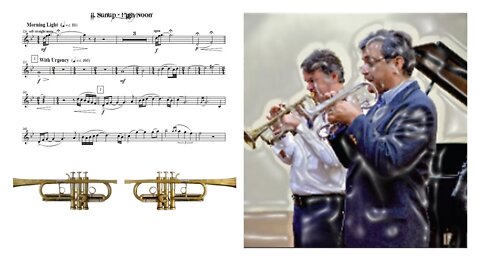 Under Western Skies for 2 trumpets and piano, I-Sunup [Heinz Karl Schwebel & Ayrton Banck] (duet)