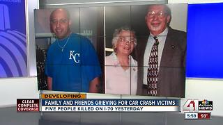 Family and friends grieving for car crash victims