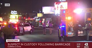 Police barricade on Las Vegas Strip ends with man in custody