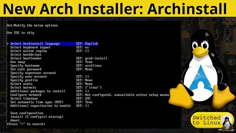 Archinstall: A New Menu-Based Arch Linux Installer