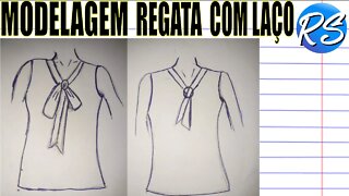 Modelagem de BLUSA REGATA com LAÇO - EP 115