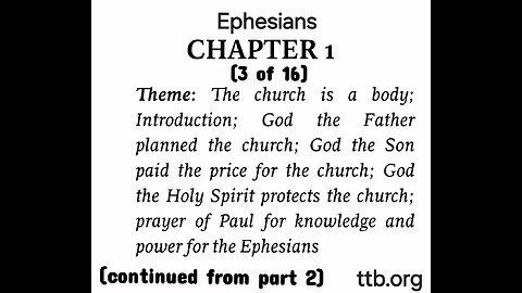 Ephesians Chapter 1 (Bible Study) (3 of 16)
