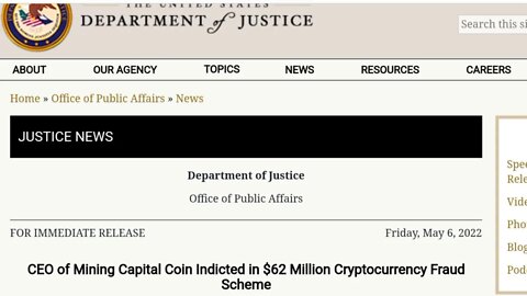 Department Of Justice Indicts Crypto CEO For Alleged $62M Fraud Scheme #cryptomash #cryptonews