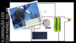 Iluminação com painel solar, sensor dia/noite e baterias - XY8018