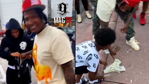 Moneybagg Yo Pulls Up On Finesse2Tymes Son Fng King Wit Money On The Ground! 💵
