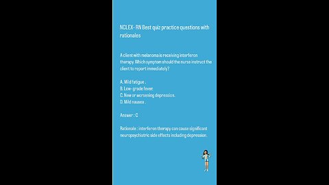 NCLEX- RN Professional standard quiz practice questions with rationals