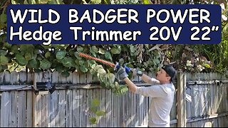 Cordless 20V 22” Wild Badger Power Hedge Trimmer Model WBP20VHT: Unboxing & Review