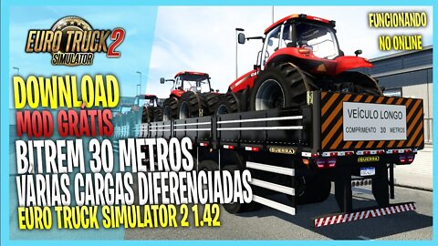 MOD REBOQUE BITREM 30 E 25 MTS EURO TRUCK SIMULATOR 2 MODS ETS2 1.42