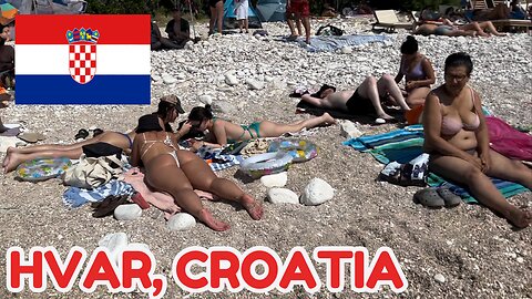 ☀️ WOW! Crystal BLUE Beach 💎 In Hvar, Croatia! 🇭🇷🏖️
