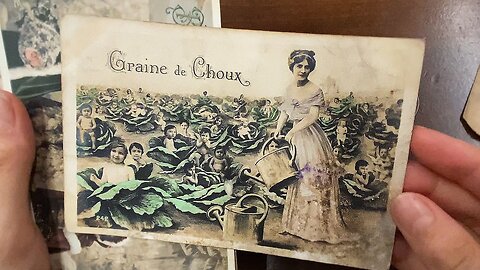 Prova fisica per cartoline Cabbage Patch / Collezione francese 1890-1910
