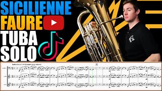 "Sicilienne" Op. 78 by Gabriel Fauré Tuba Solo. Sheet Music Play Along!