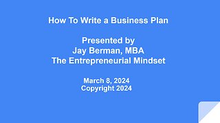 How To Write a Business Plan