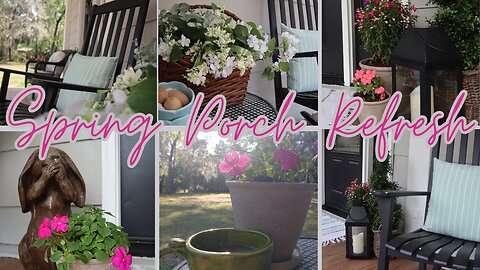 Spring Front Porch Refresh| Spring Decorating Ideas | Spring Thrift Flip