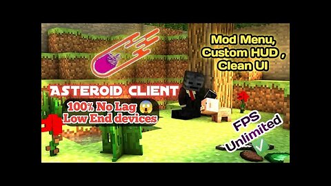 Asteroid Client V2 For Minecraft PE 1.19+!! FPS Boost Client For MCPE,Mod Menu,Best Client mcpe 1.19