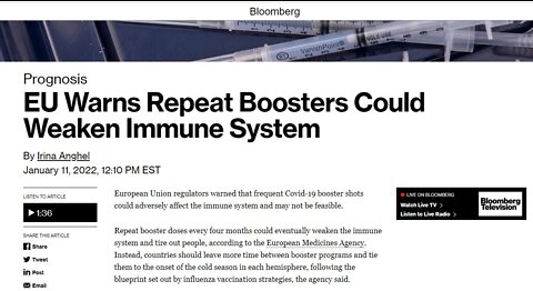 Conspiracy theory, no longer. Vaccines and boosters destroy the immune system.