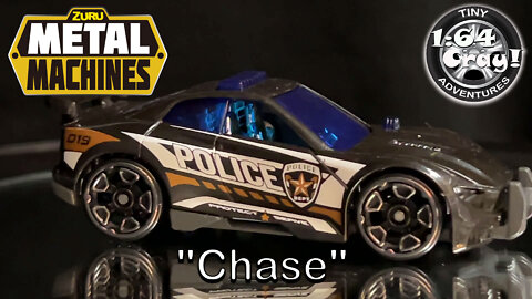"Chase" in Black w/Police Livery- Model by Metal Machines by ZURU