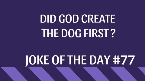 JOKE Of The Day #77 - GOD Created The DOG First?