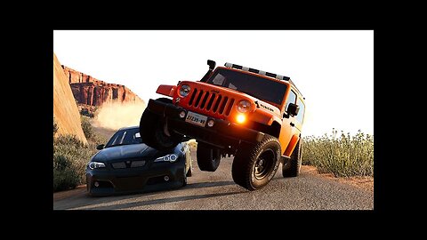 Dangerous Overtakes and Rollover Car Crashes - BeamNG.drive