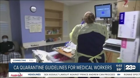 CA quarantine guidelines for medical workers