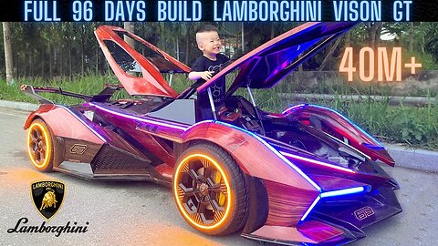 Reviewing 96 days dad made a Lamborghini Vision GT for his son (original sound) #WOODARTR28