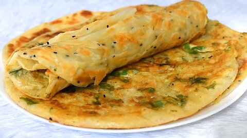 Crispy egg paratha recipe | Homemade restaurant-style flaky layered egg paratha roll - meo g