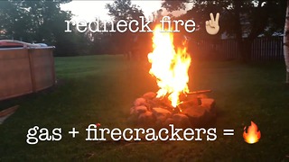 How to start a fire with gasoline and firecrackers