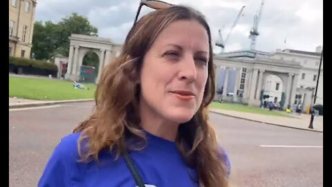 Former midwife at protest in central London: "It is always about children"